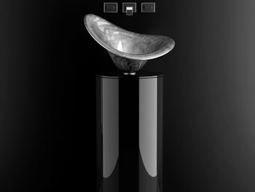 LEONARDO KOIN XL FLOWER SILVER - Floor-standing wooden vanity unit by Glass Design - view 2